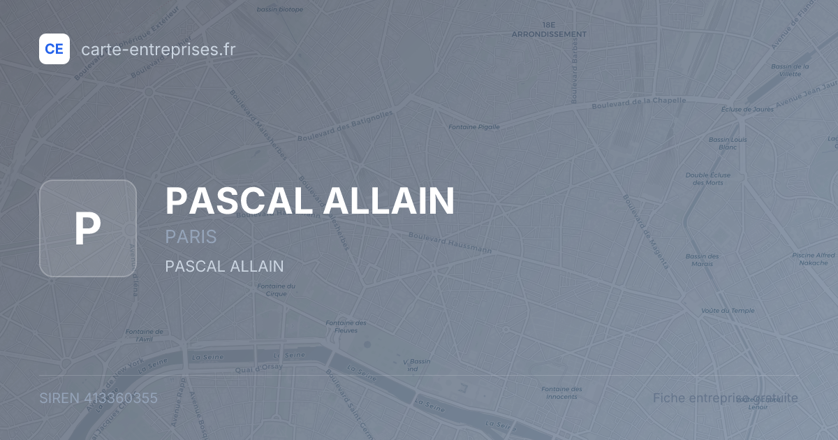 PASCAL ALLAIN — 413360355 — fiche entreprise