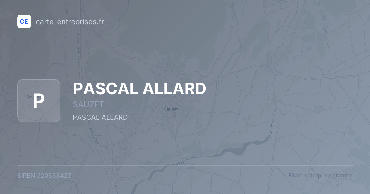 PASCAL ALLARD — 320633423 — fiche entreprise