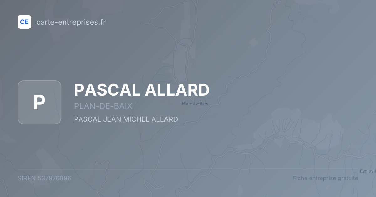 PASCAL ALLARD — 537976896 — fiche entreprise