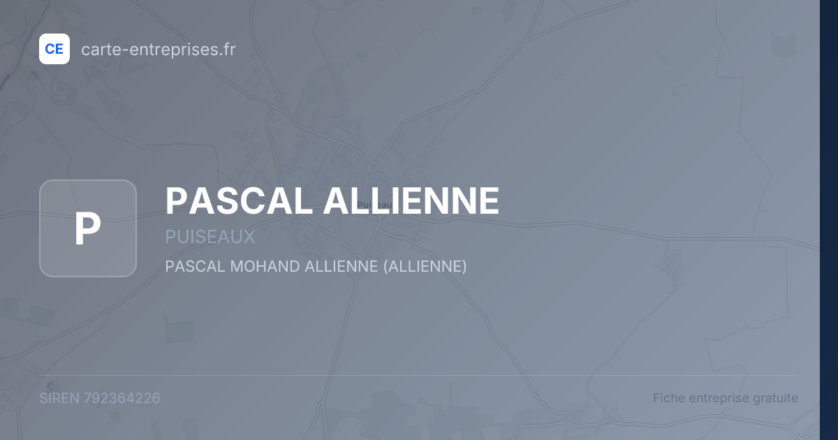 PASCAL ALLIENNE — 792364226 — fiche entreprise