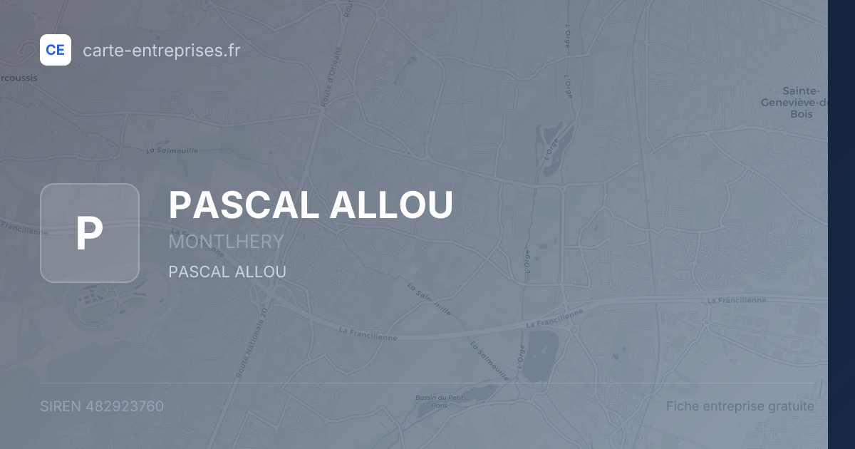PASCAL ALLOU — 482923760 — fiche entreprise
