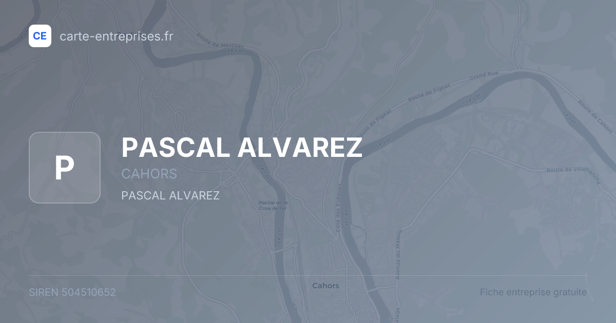 PASCAL ALVAREZ — 504510652 — fiche entreprise