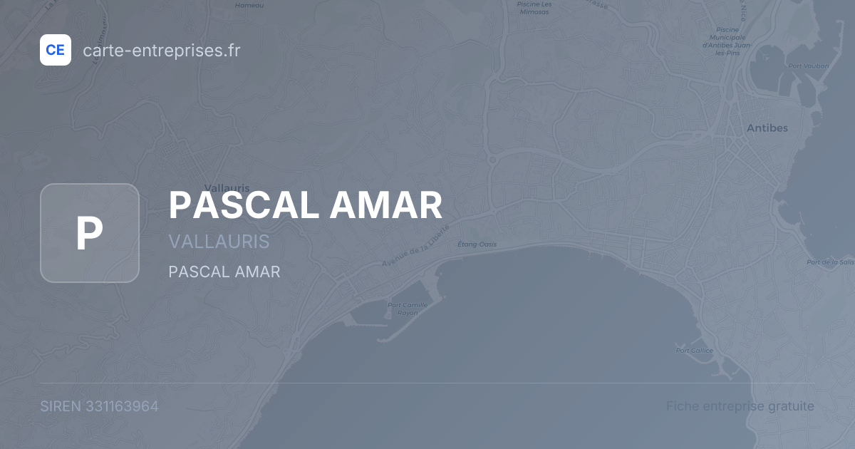 PASCAL AMAR — 331163964 — fiche entreprise