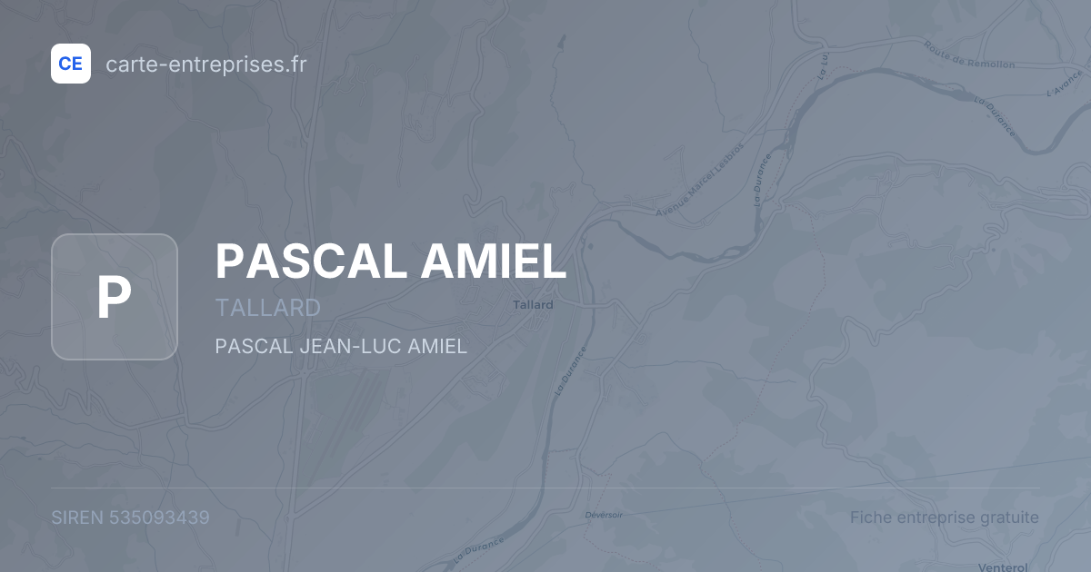PASCAL AMIEL — 535093439 — fiche entreprise