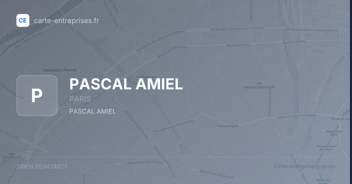 PASCAL AMIEL — 853424877 — fiche entreprise