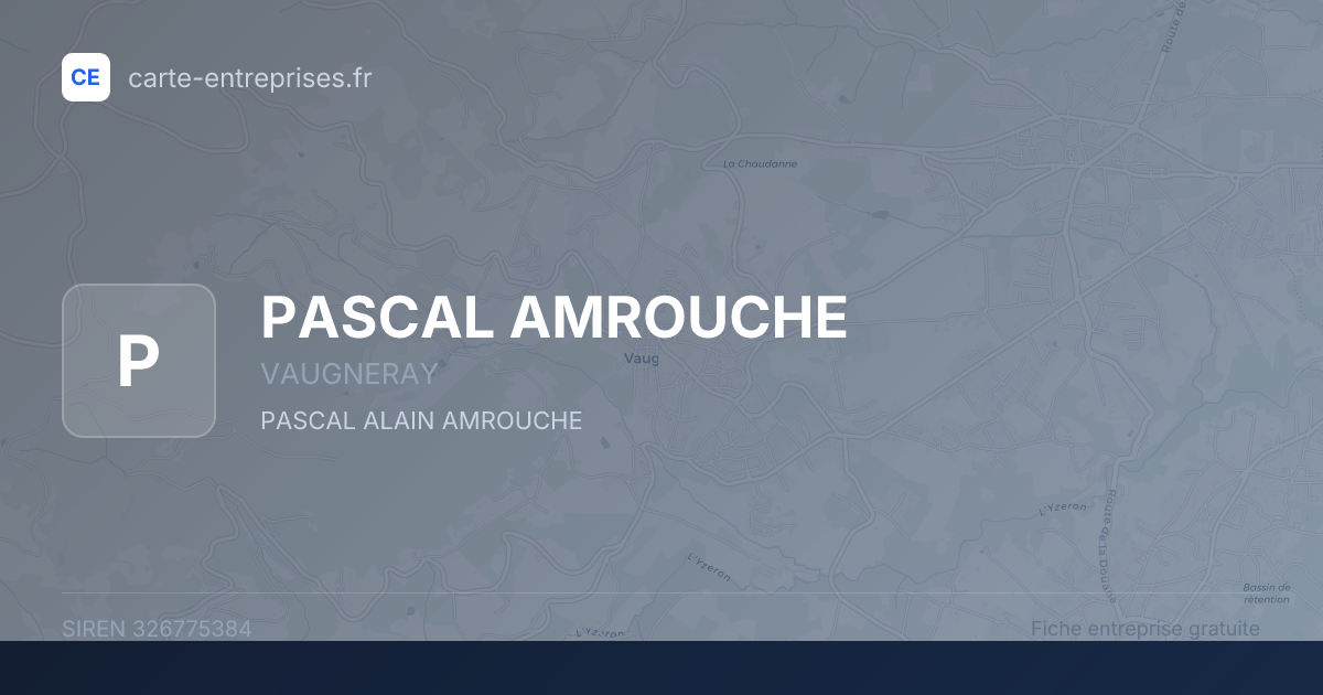 PASCAL AMROUCHE — 326775384 — fiche entreprise