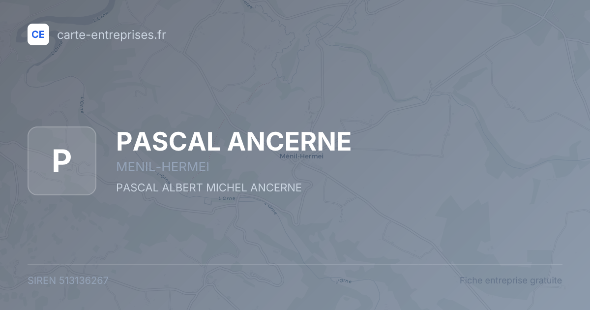 PASCAL ANCERNE — 513136267 — fiche entreprise
