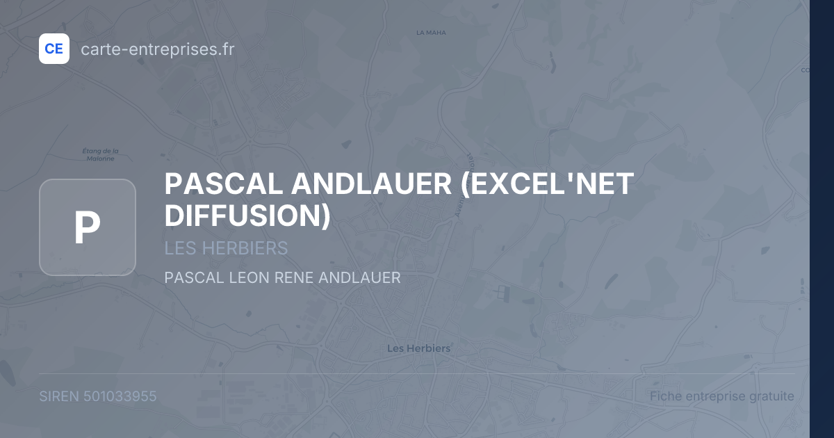 PASCAL ANDLAUER (EXCEL'NET DIFFUSION) — 501033955 — fiche entreprise