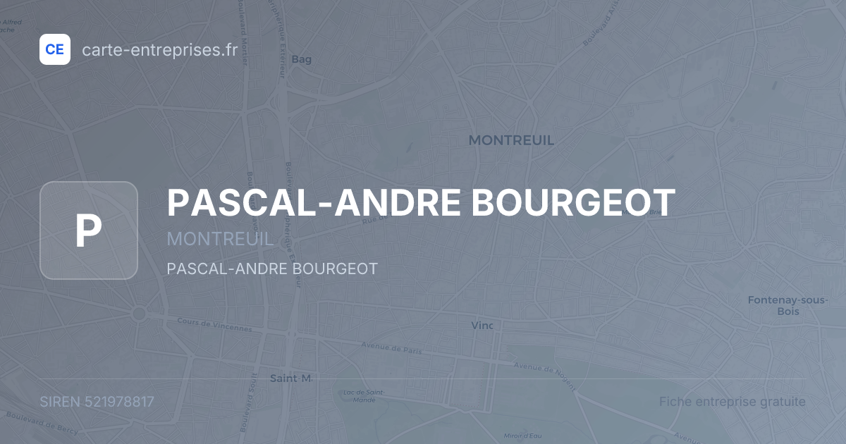 PASCAL-ANDRE BOURGEOT — 521978817 — fiche entreprise