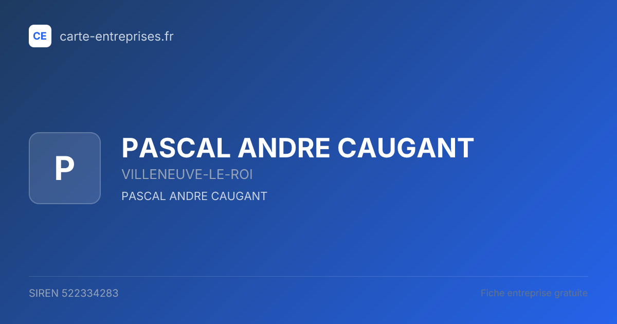 PASCAL ANDRE CAUGANT — 522334283 — fiche entreprise