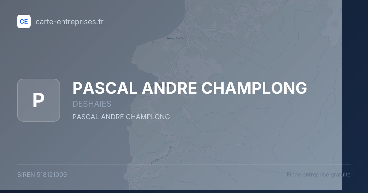 PASCAL ANDRE CHAMPLONG — 518121009 — fiche entreprise