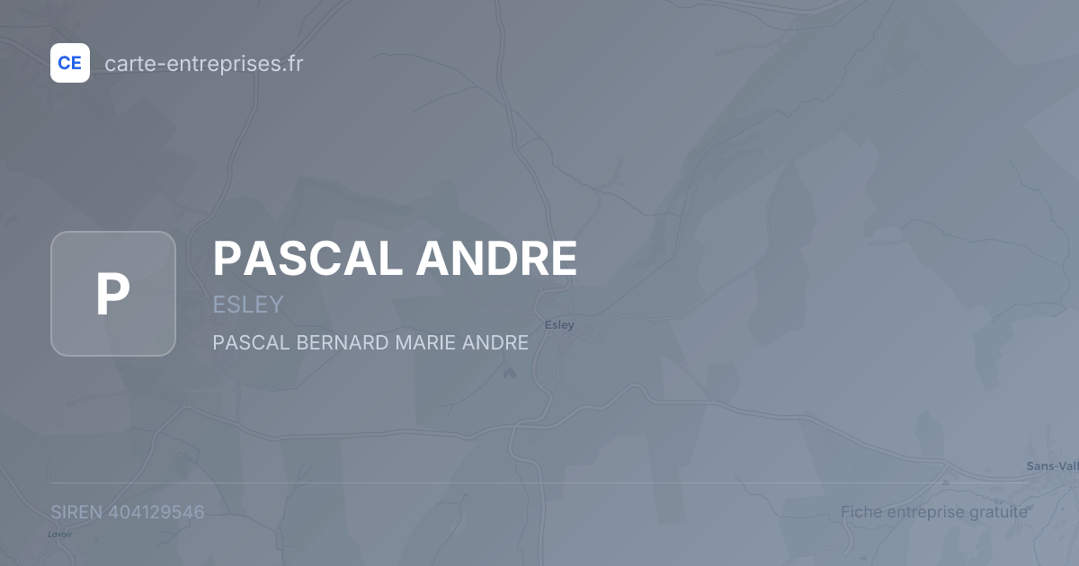PASCAL ANDRE — 404129546 — fiche entreprise