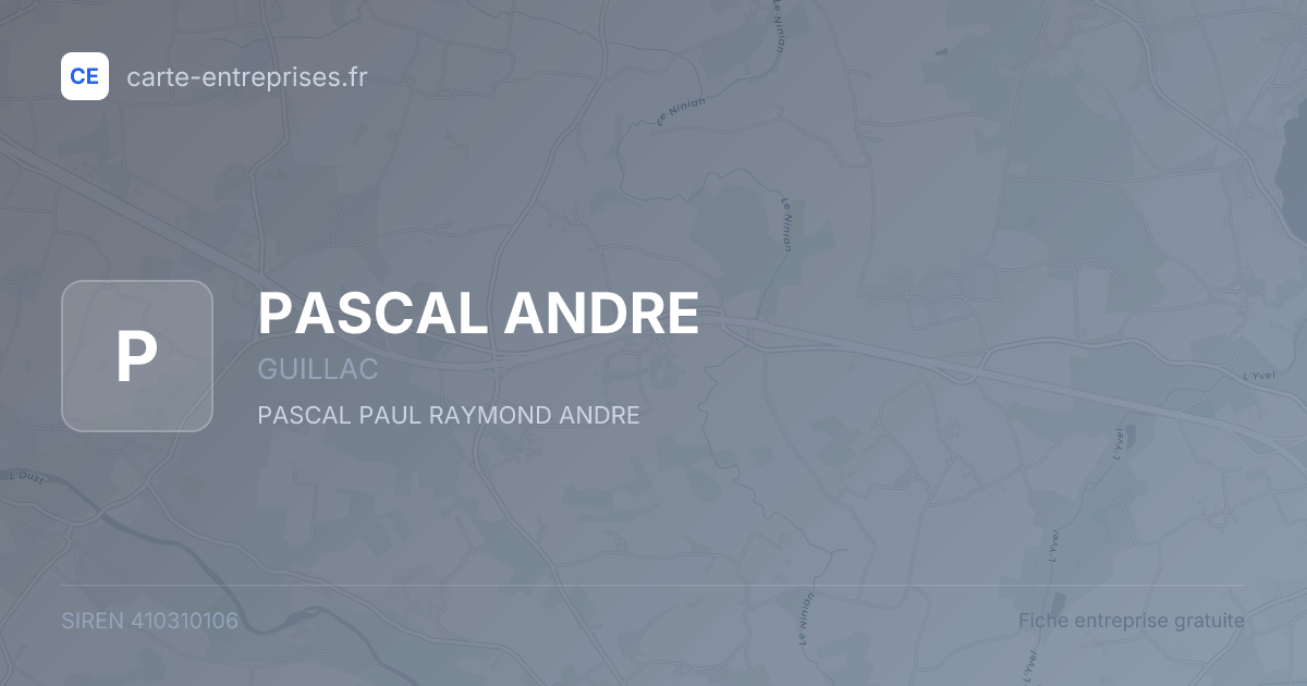 PASCAL ANDRE — 410310106 — fiche entreprise
