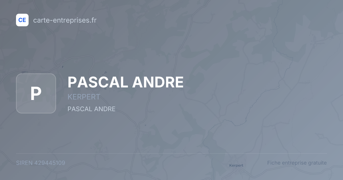 PASCAL ANDRE — 429445109 — fiche entreprise