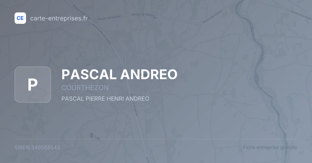 PASCAL ANDREO — 349568543 — fiche entreprise
