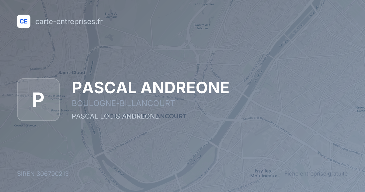 PASCAL ANDREONE — 306790213 — fiche entreprise