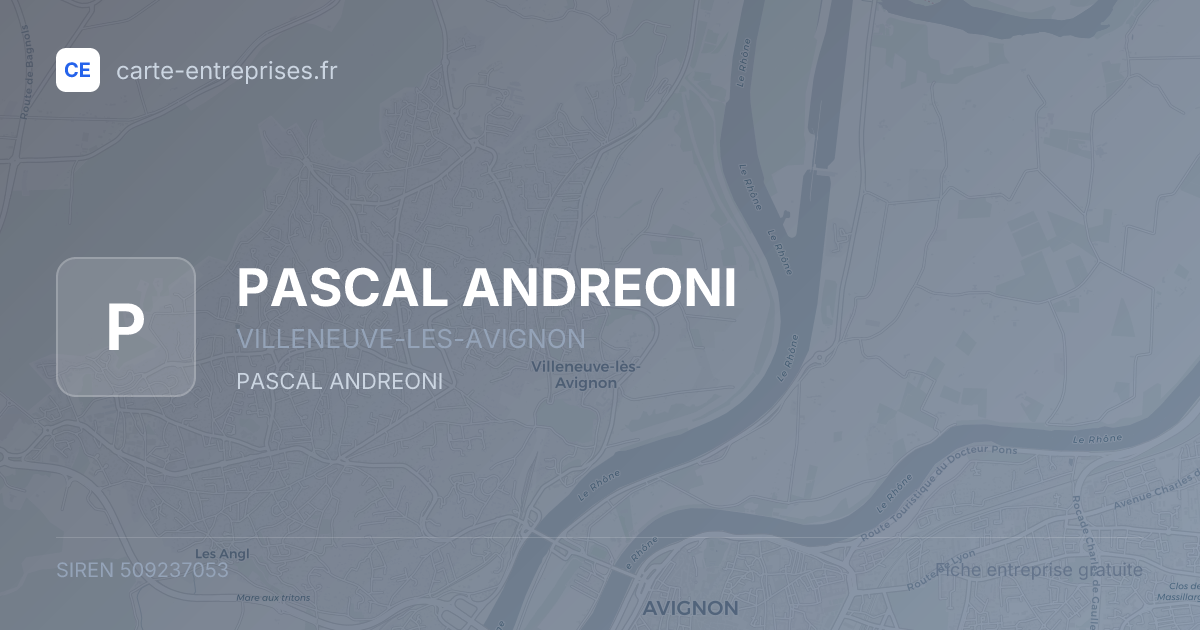 PASCAL ANDREONI — 509237053 — fiche entreprise