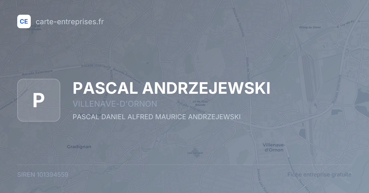 PASCAL ANDRZEJEWSKI — 101394559 — fiche entreprise