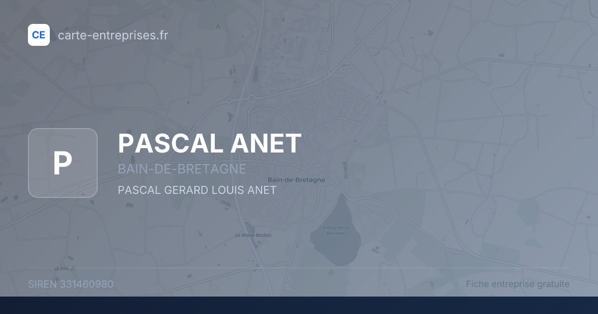 PASCAL ANET — 331460980 — fiche entreprise