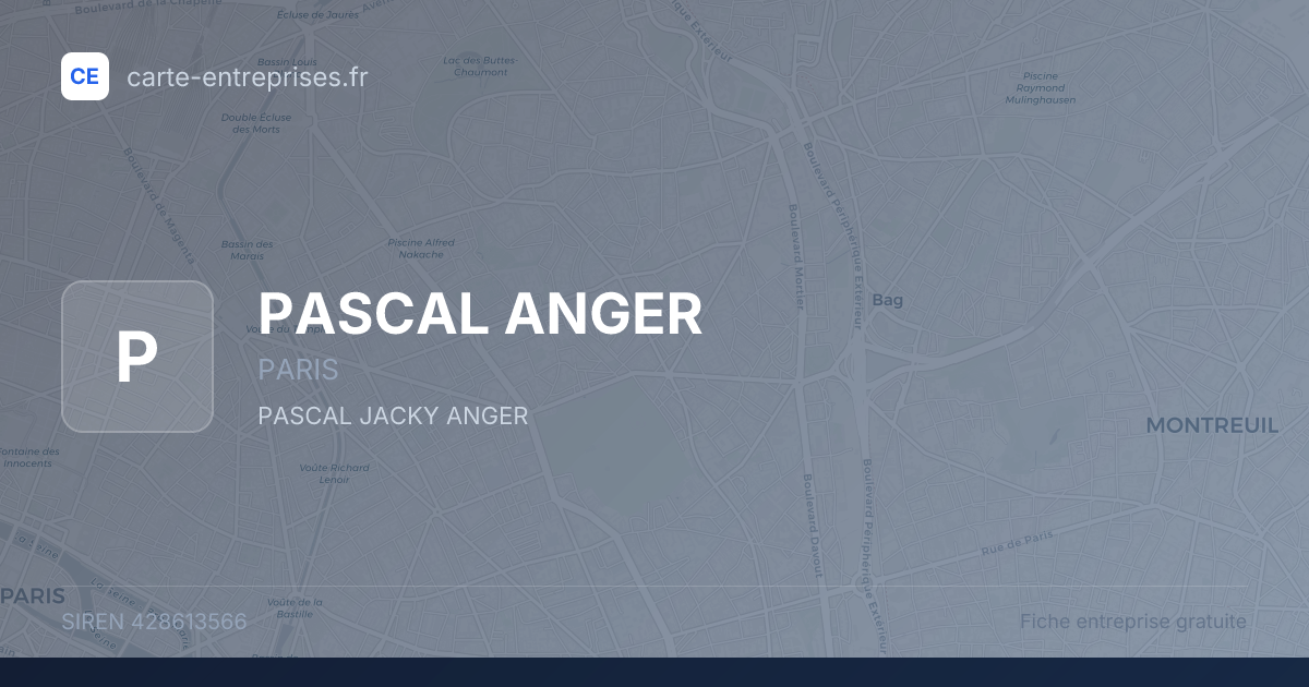 PASCAL ANGER — 428613566 — fiche entreprise