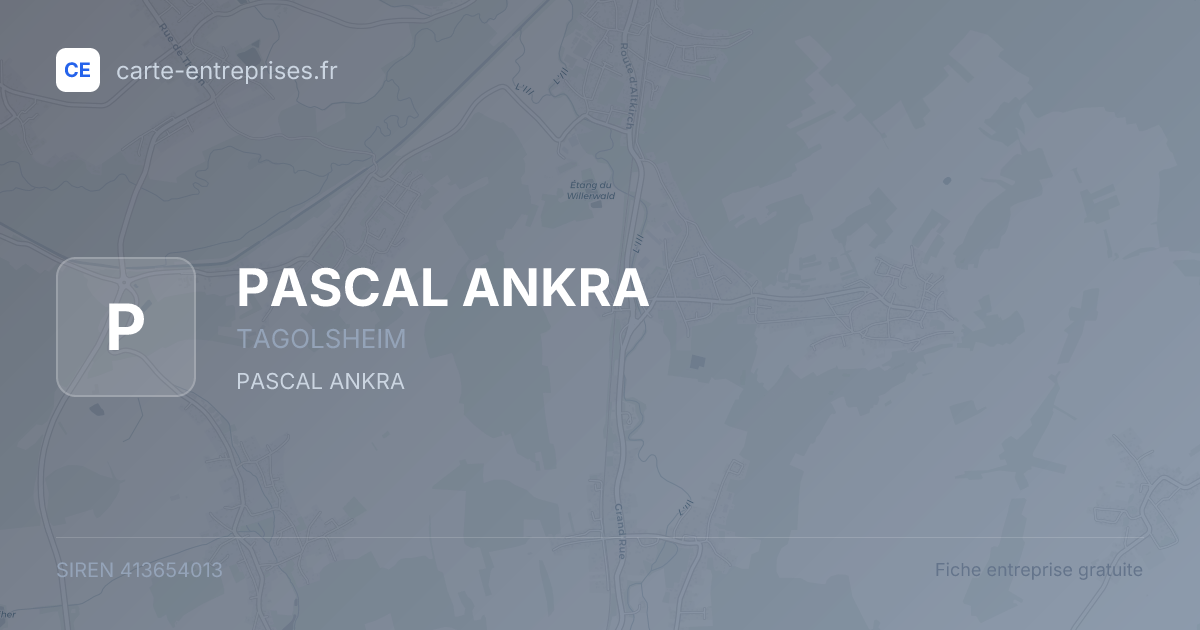 PASCAL ANKRA — 413654013 — fiche entreprise