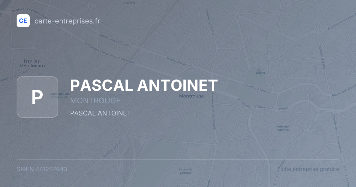 PASCAL ANTOINET — 441287943 — fiche entreprise