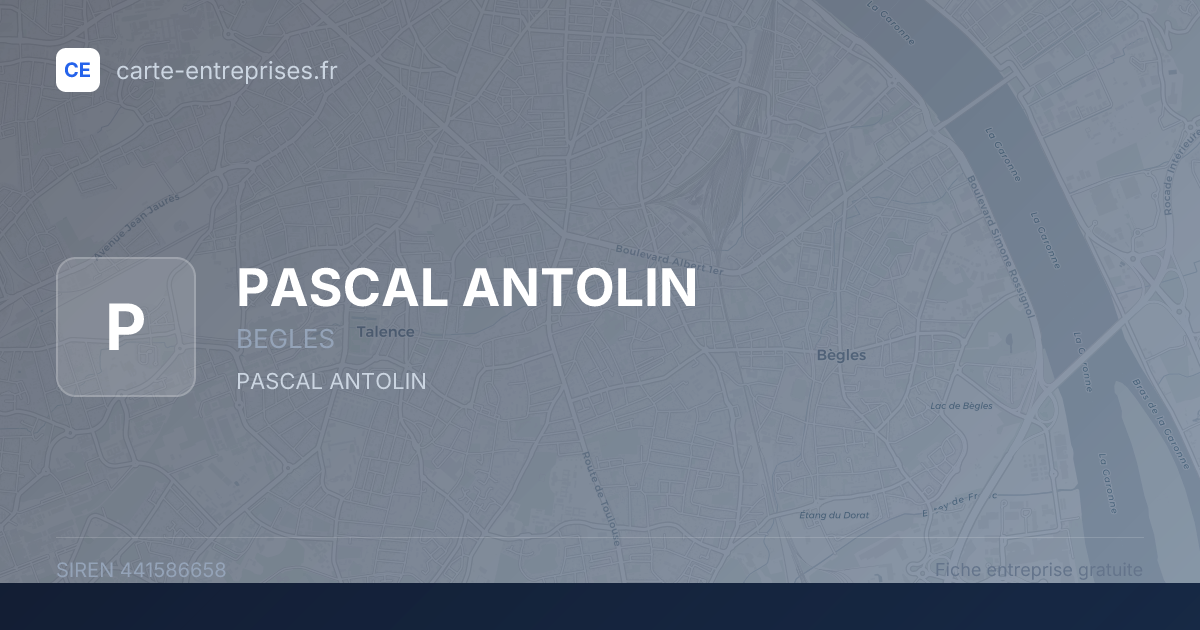 PASCAL ANTOLIN — 441586658 — fiche entreprise