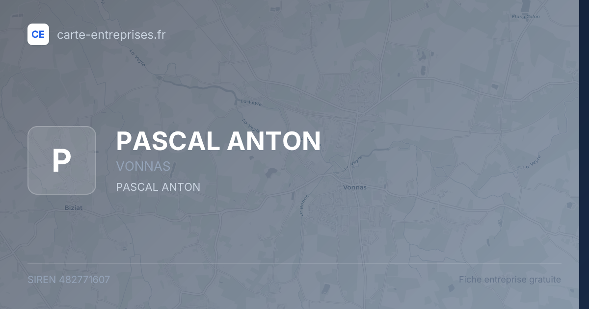 PASCAL ANTON — 482771607 — fiche entreprise