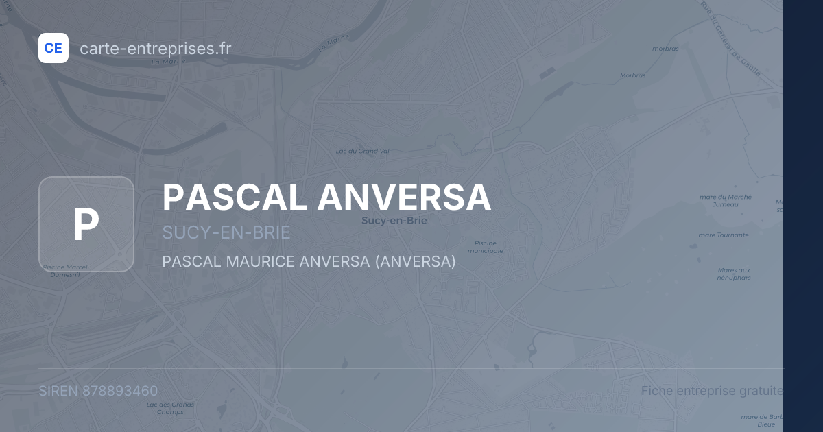PASCAL ANVERSA — 878893460 — fiche entreprise