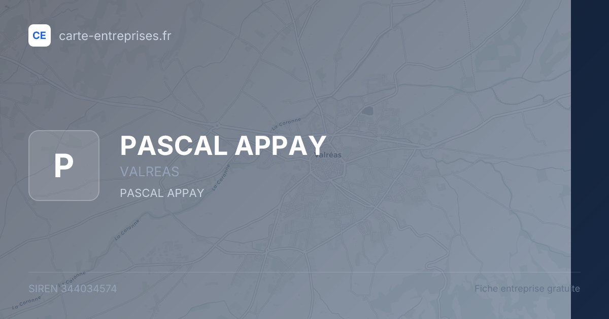 PASCAL APPAY — 344034574 — fiche entreprise