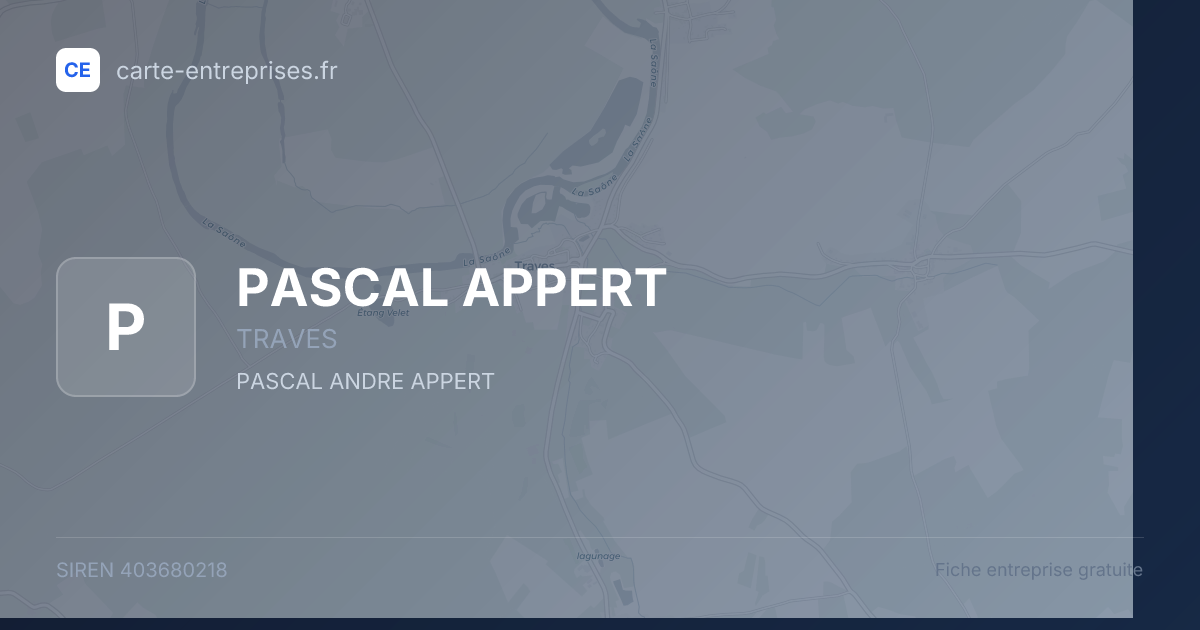 PASCAL APPERT — 403680218 — fiche entreprise