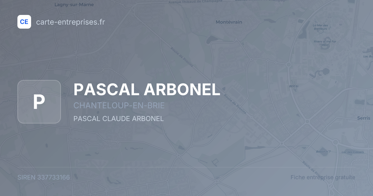 PASCAL ARBONEL — 337733166 — fiche entreprise