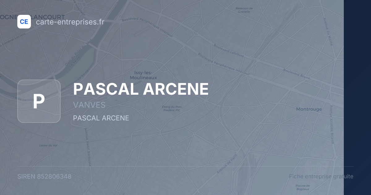 PASCAL ARCENE — 852806348 — fiche entreprise