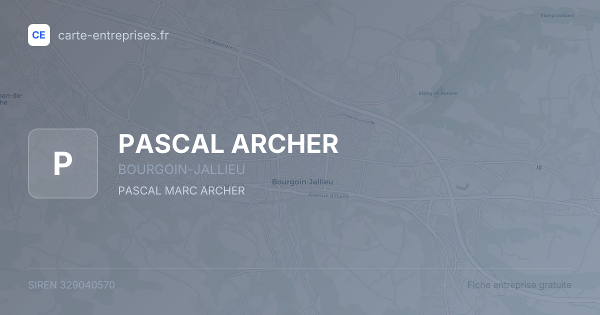 PASCAL ARCHER — 329040570 — fiche entreprise