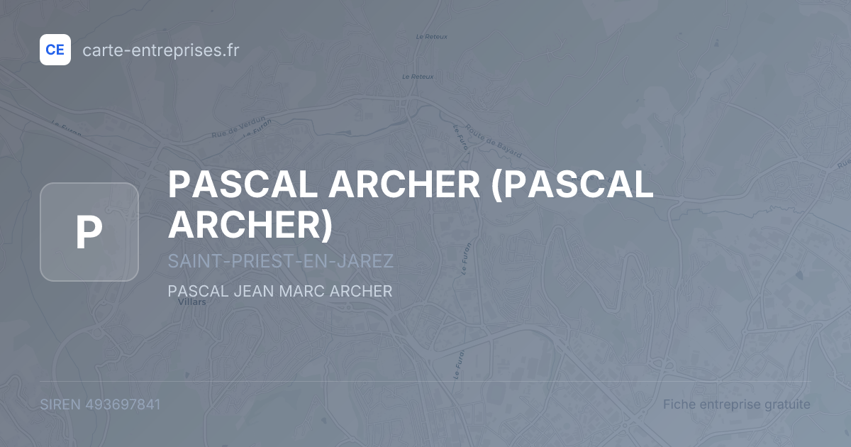 PASCAL ARCHER — 493697841 — fiche entreprise