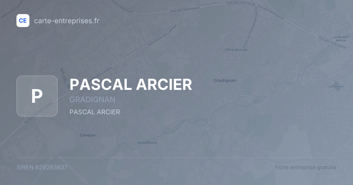PASCAL ARCIER — 829283837 — fiche entreprise