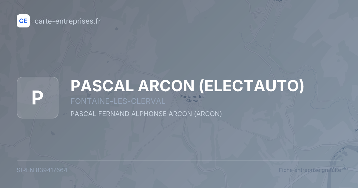 PASCAL ARCON (ELECTAUTO) — 839417664 — fiche entreprise