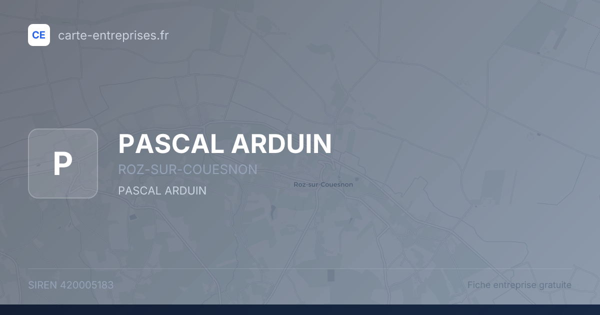 PASCAL ARDUIN — 420005183 — fiche entreprise