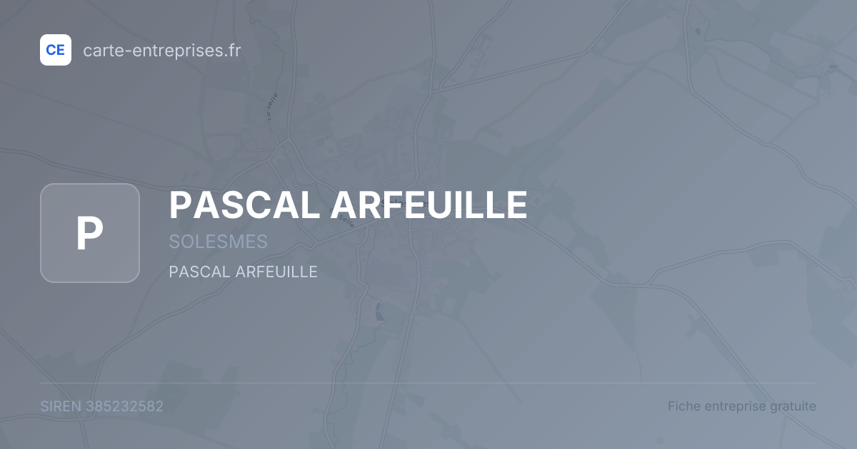 PASCAL ARFEUILLE — 385232582 — fiche entreprise