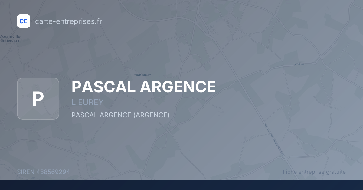 PASCAL ARGENCE — 488569294 — fiche entreprise
