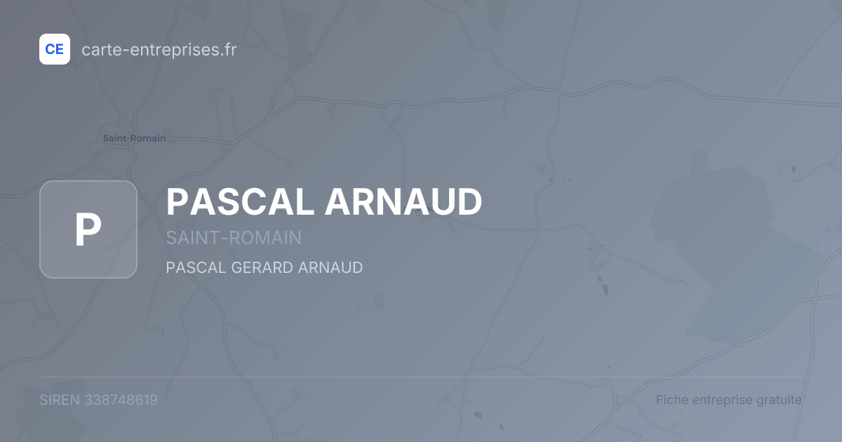 PASCAL ARNAUD — 338748619 — fiche entreprise