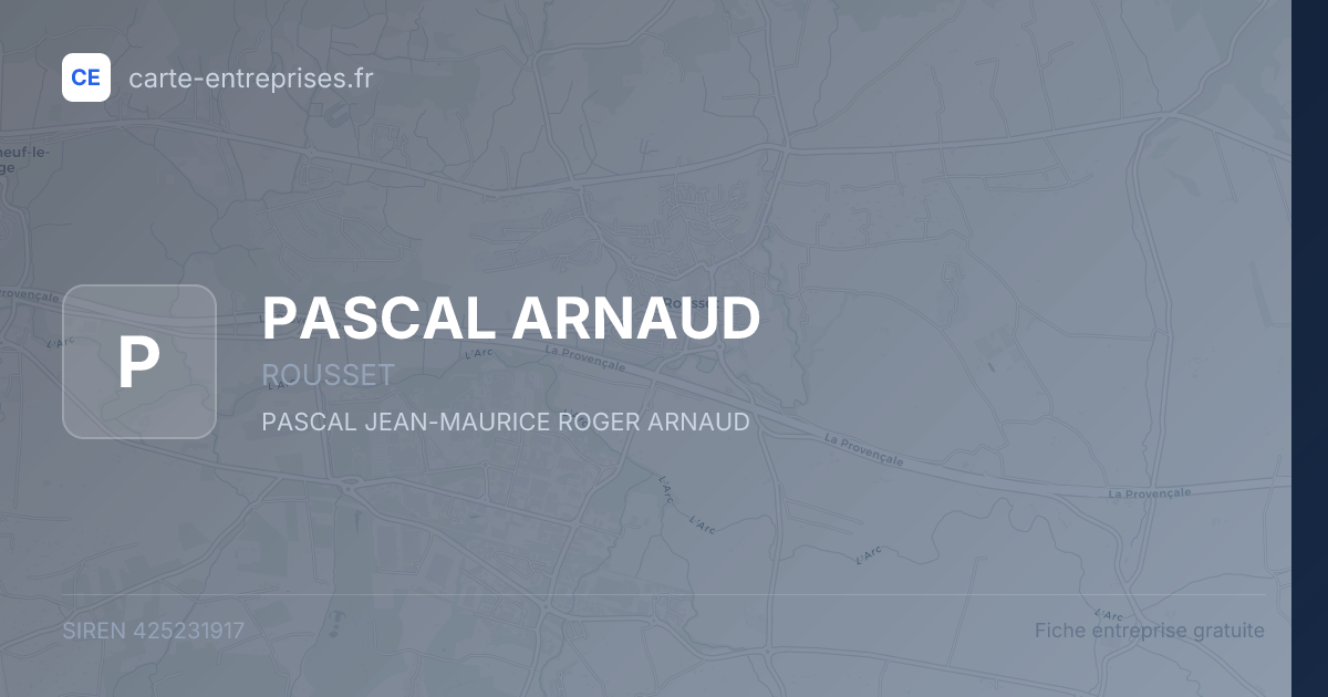 PASCAL ARNAUD — 425231917 — fiche entreprise