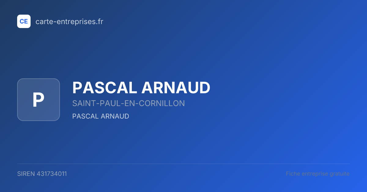 PASCAL ARNAUD — 431734011 — fiche entreprise