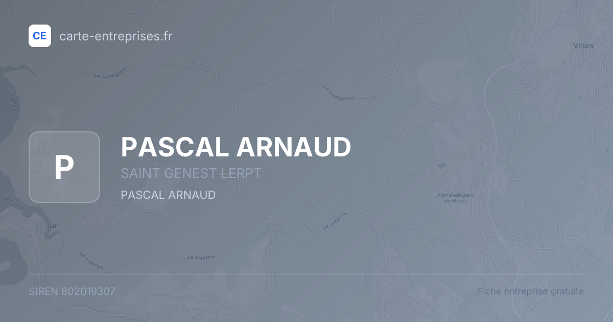 PASCAL ARNAUD — 802019307 — fiche entreprise