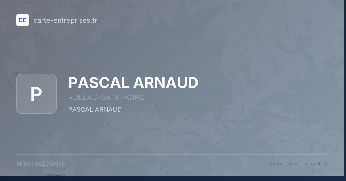 PASCAL ARNAUD — 982918930 — fiche entreprise