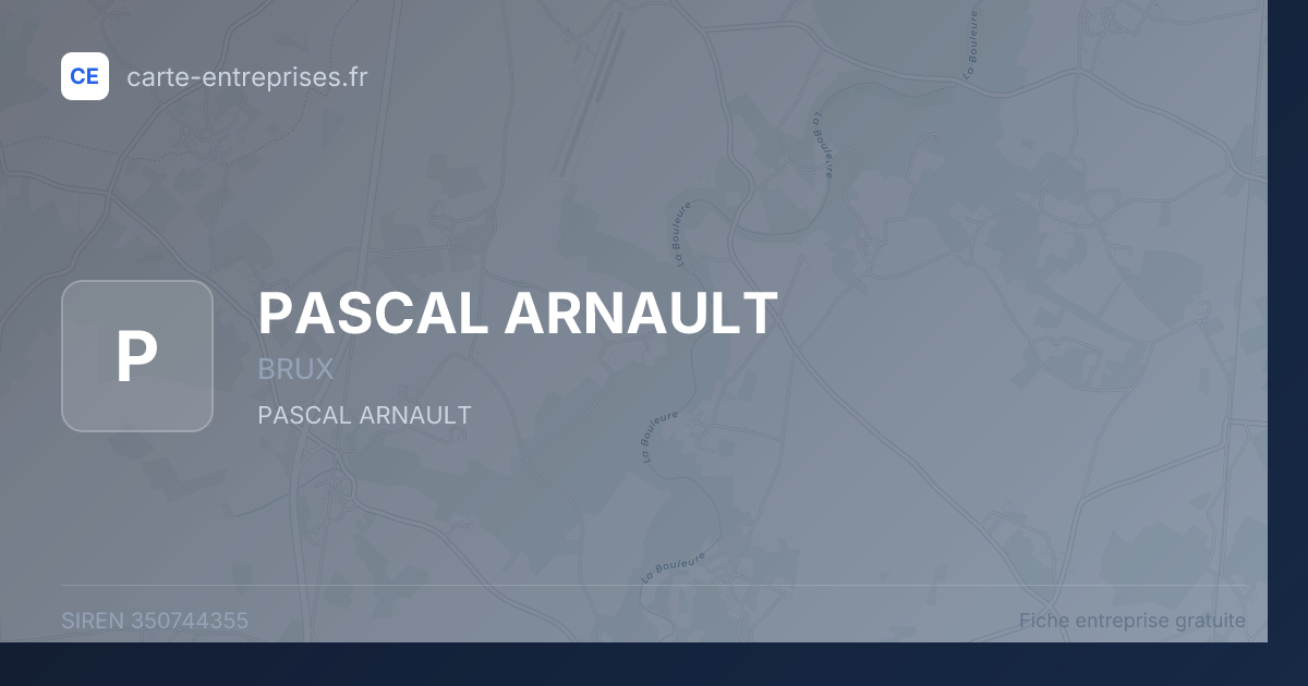 PASCAL ARNAULT — 350744355 — fiche entreprise