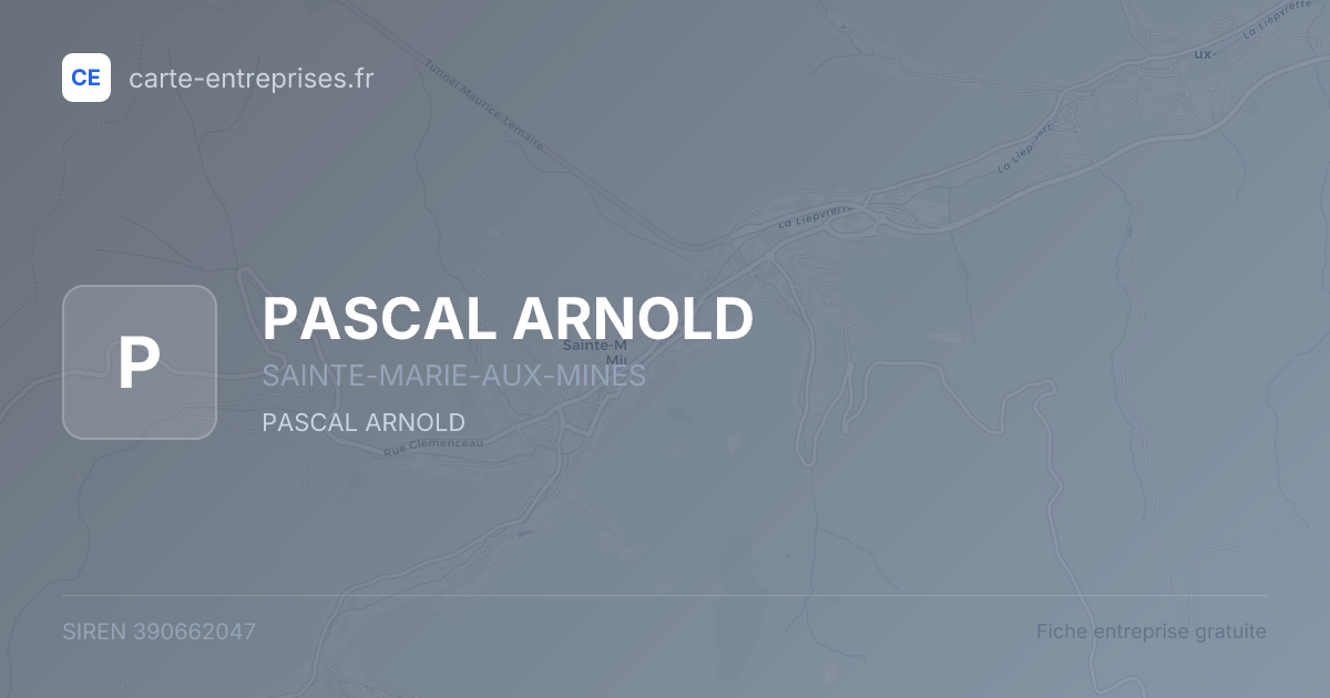 PASCAL ARNOLD — 390662047 — fiche entreprise