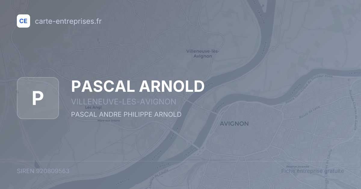 PASCAL ARNOLD — 920809563 — fiche entreprise