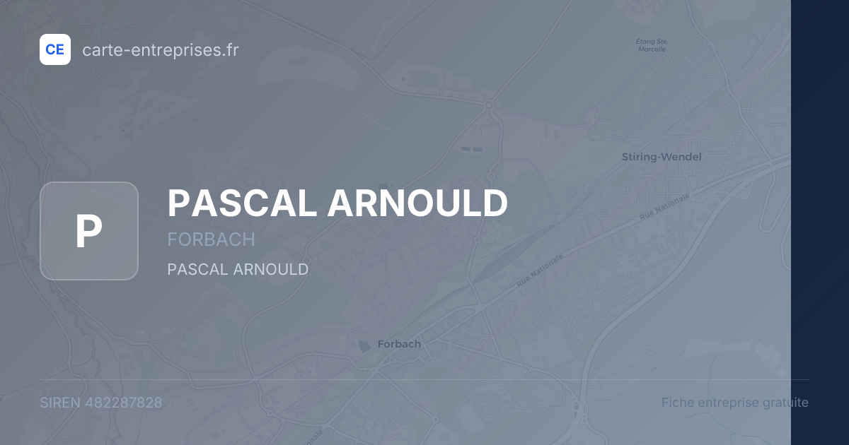 PASCAL ARNOULD — 482287828 — fiche entreprise