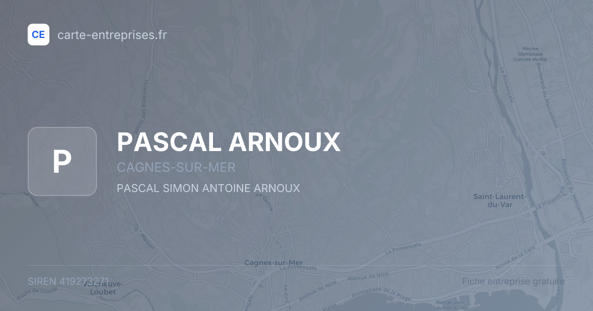 PASCAL ARNOUX — 419273271 — fiche entreprise
